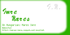 imre mares business card